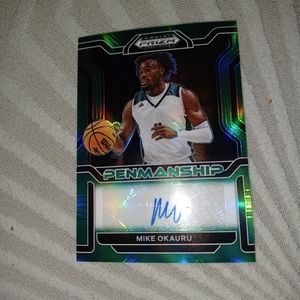 2022 Panini Prizm Draft MIKE OKARU RC #CP-MOK GREEN PRIZM AUTO Rookie